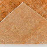Tapis Vintage Orange Ocre Patiné, Style Bohème Chic