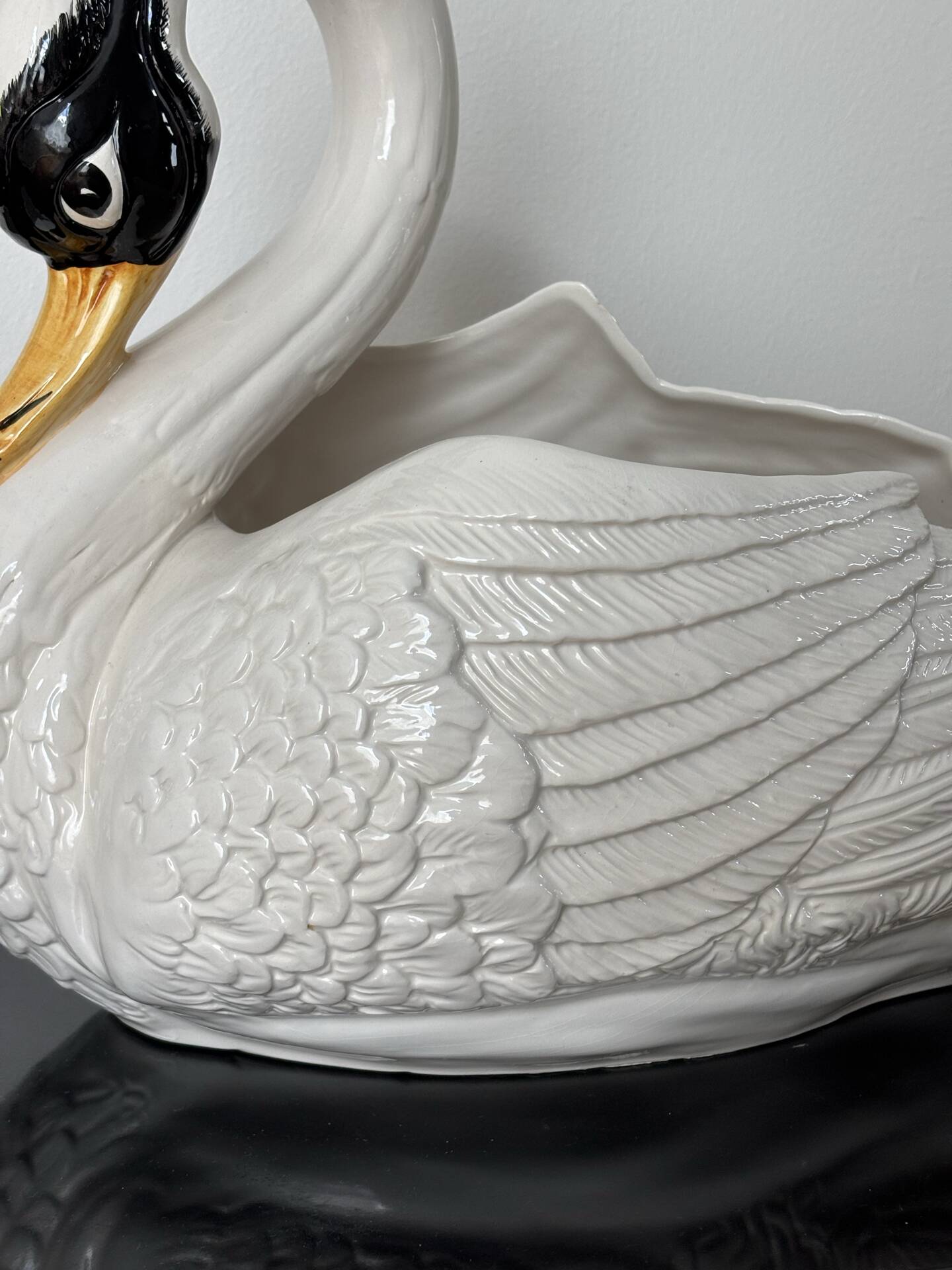 Ceramic swan planter