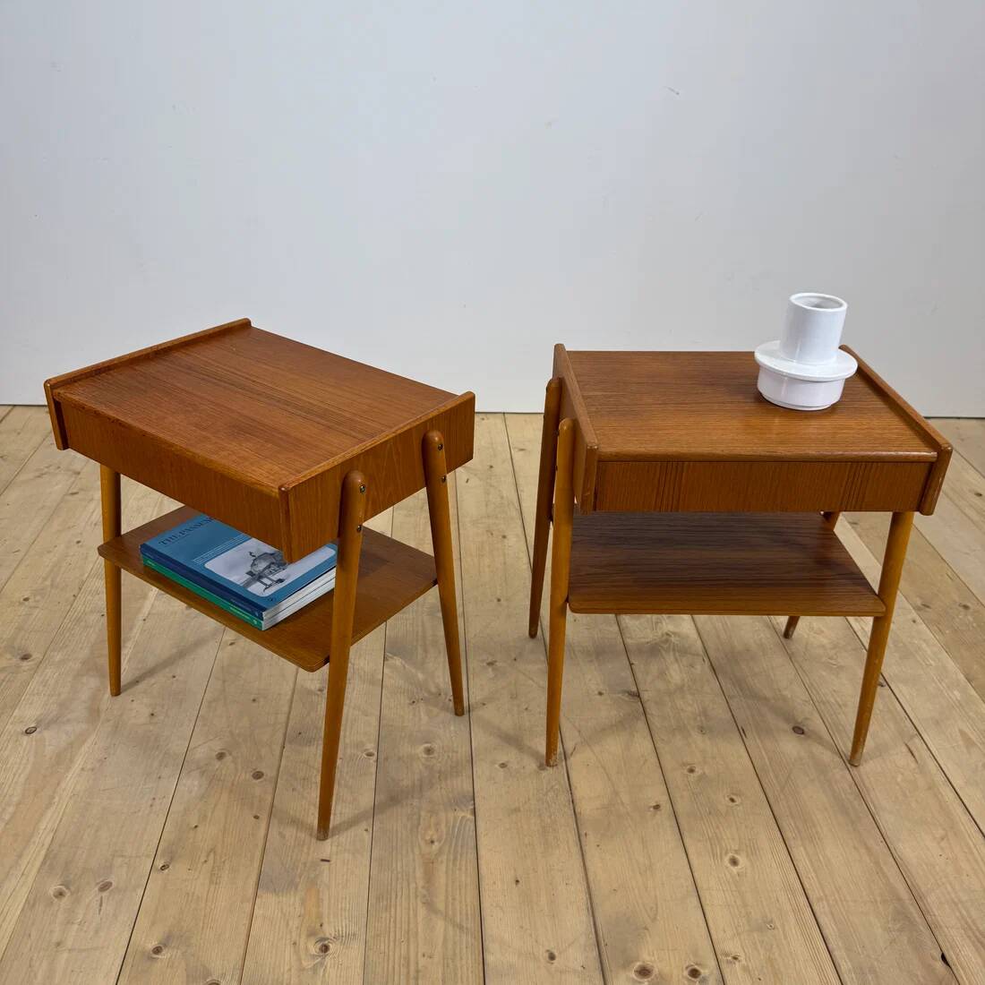 Pair of teak bedside tables AB Carlström, 1960