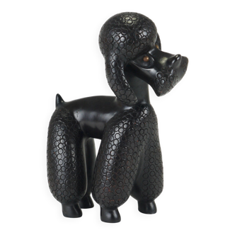 Charming Poodle Figurine Sculpture by Leopold Anzengruber, Austria, 1950s