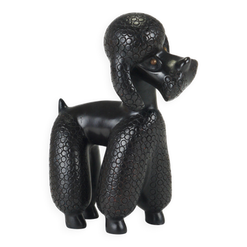 Charming Poodle Figurine Sculpture by Leopold Anzengruber, Austria, 1950s