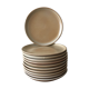 Lot de 11 assiettes plates en grès beige Niderviller