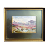 Watercolor painting the moors mountains by alabaster harris & sons