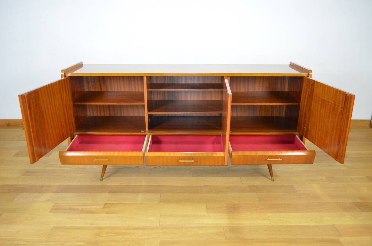 Vintage Mahogany Compass Leg Sideboard 1960