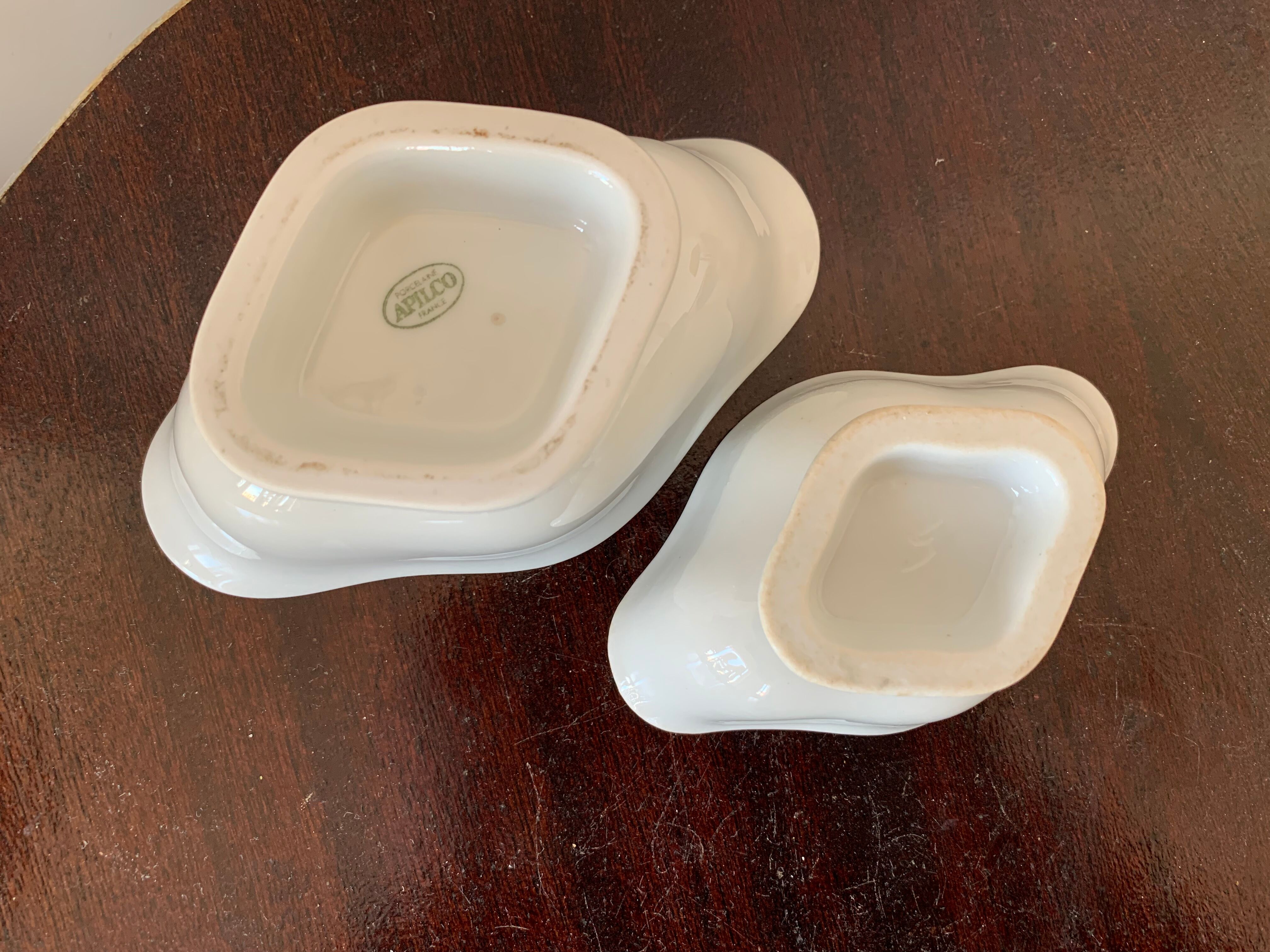 Set of 2 small cream jars