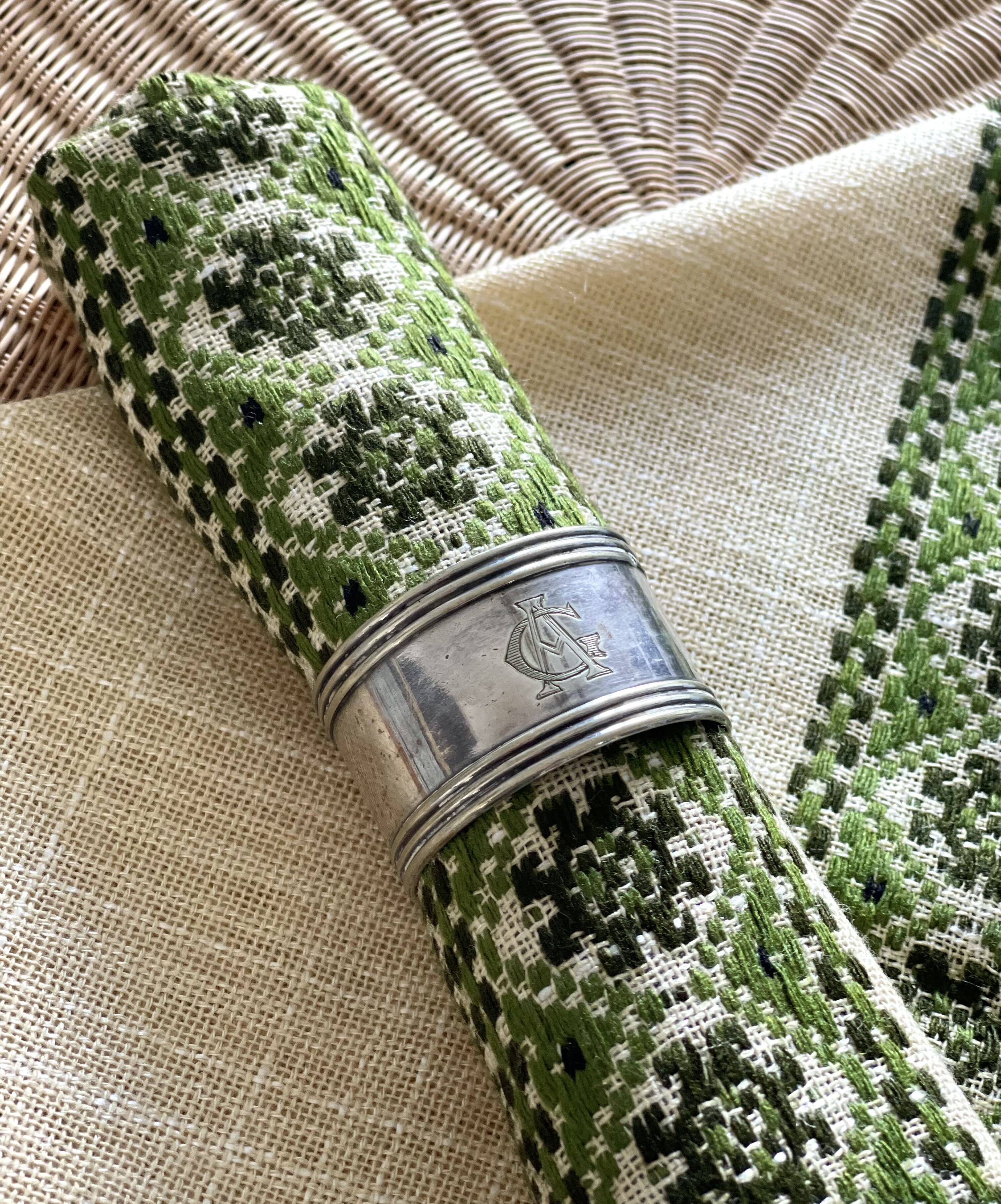 10 serviettes de table vintage 1970