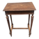 Antique dressing table with floral marquetry and integrated mirror.