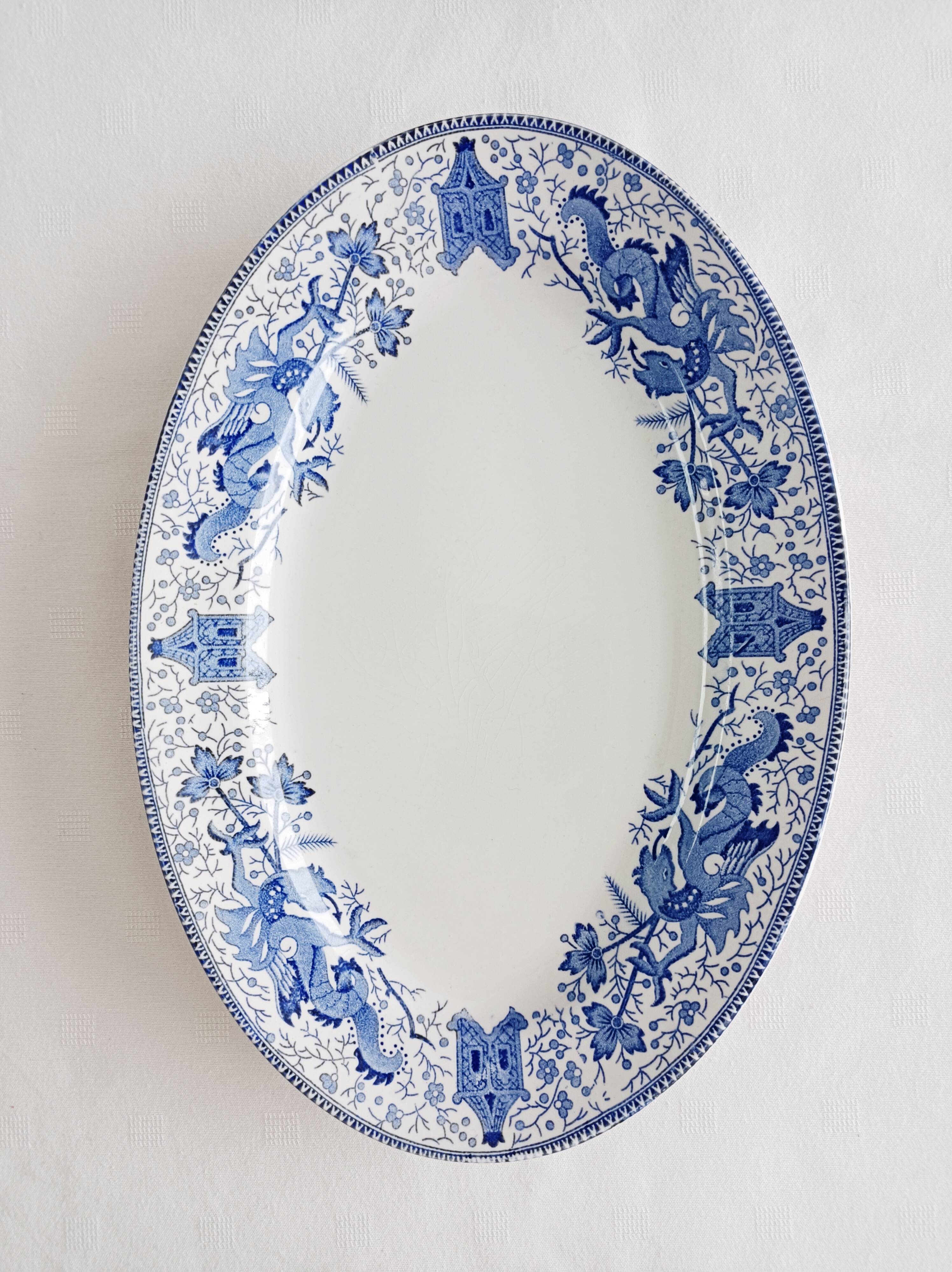 Boch la Louvière Dragon oval dish