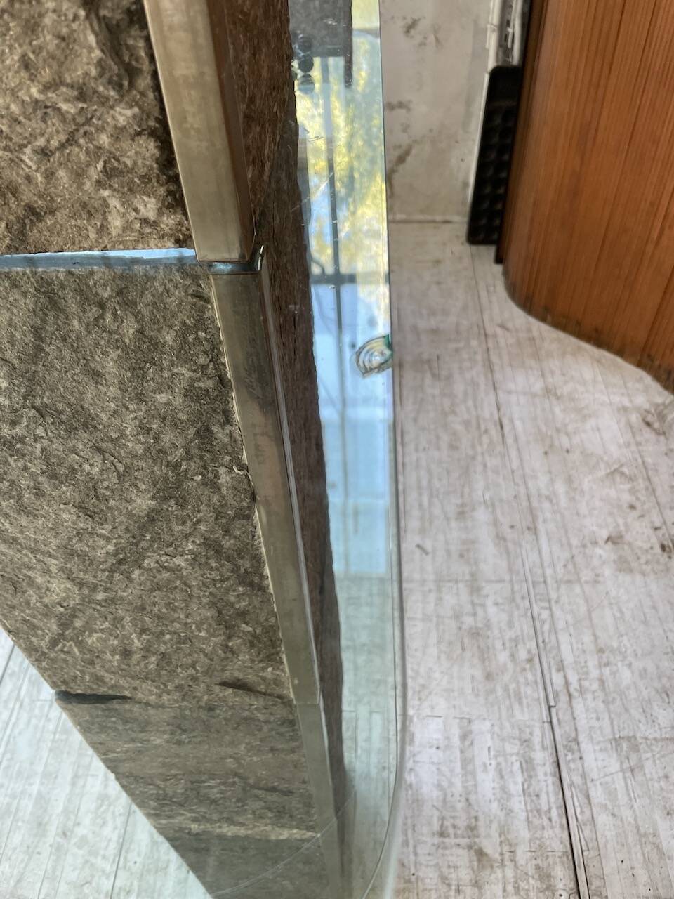 Roche Bobois stone and glass sculpture shelf 1970s