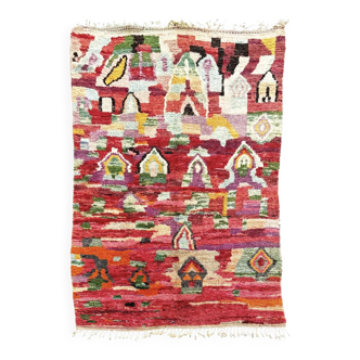 Vintage Moroccan Boujad rug in wool / handmade in Morocco