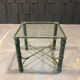 Table d’appoint en fer et verre patine antique