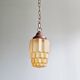 Art Deco Skyscraper type pendant lamp in amber glass, 1920s-30s
