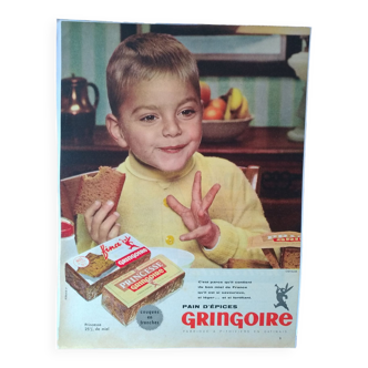 Publicité papier issue d'une revue d'époque pain d'épices Gringoire