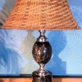 Marble & wicker lamp 1970s