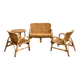 Vintage rattan garden furniture – complete set with sofa and armchairs.