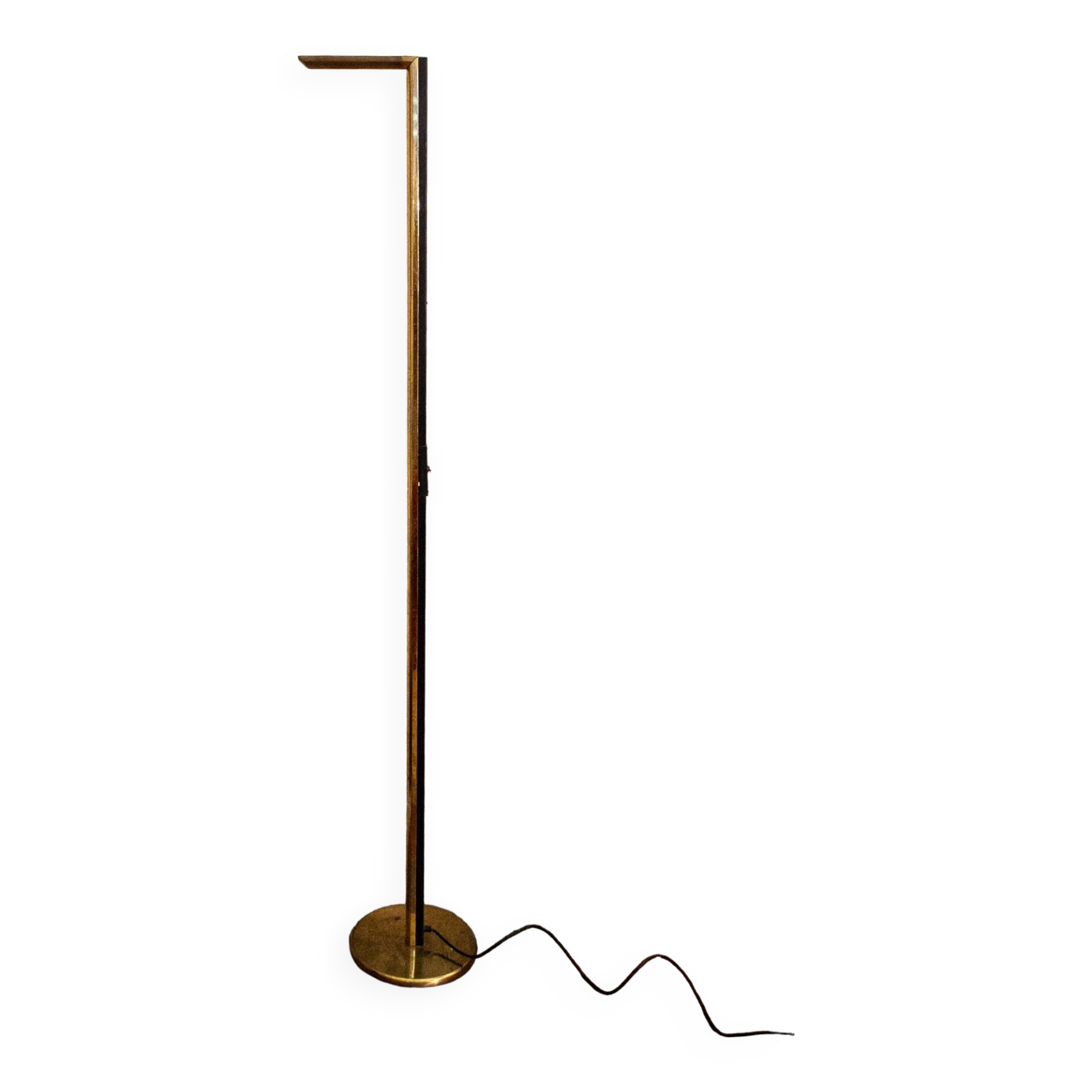 Lampada da terra alogena in ottone Italia Anni '70