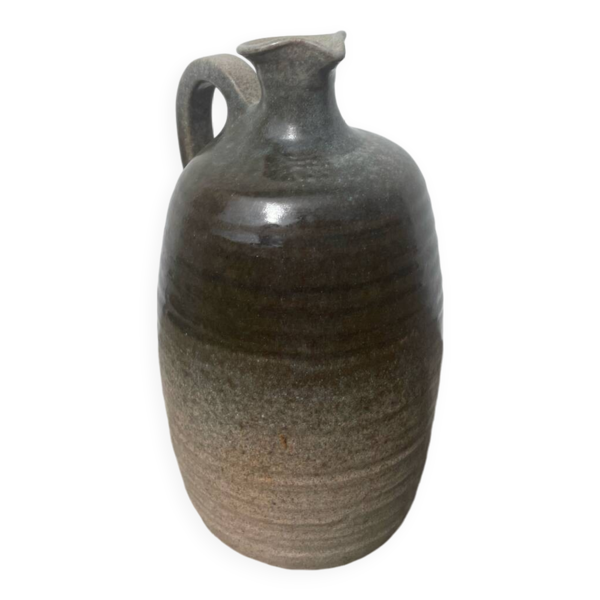 Beige ceramic vase signed Pierre Grau