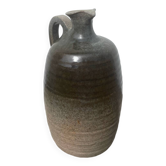 Beige ceramic vase signed Pierre Grau