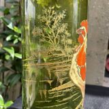 Vase « Nancy au coq émaillé» vert antique F. T. Legras