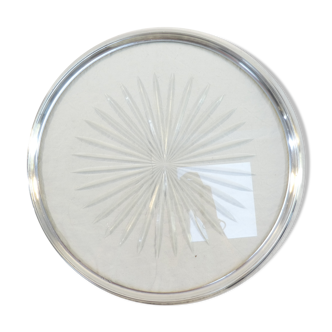 Round glass pie dish with solid silver frame minerva 1st title