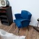 Fauteuil vintage en skaï et pieds métal