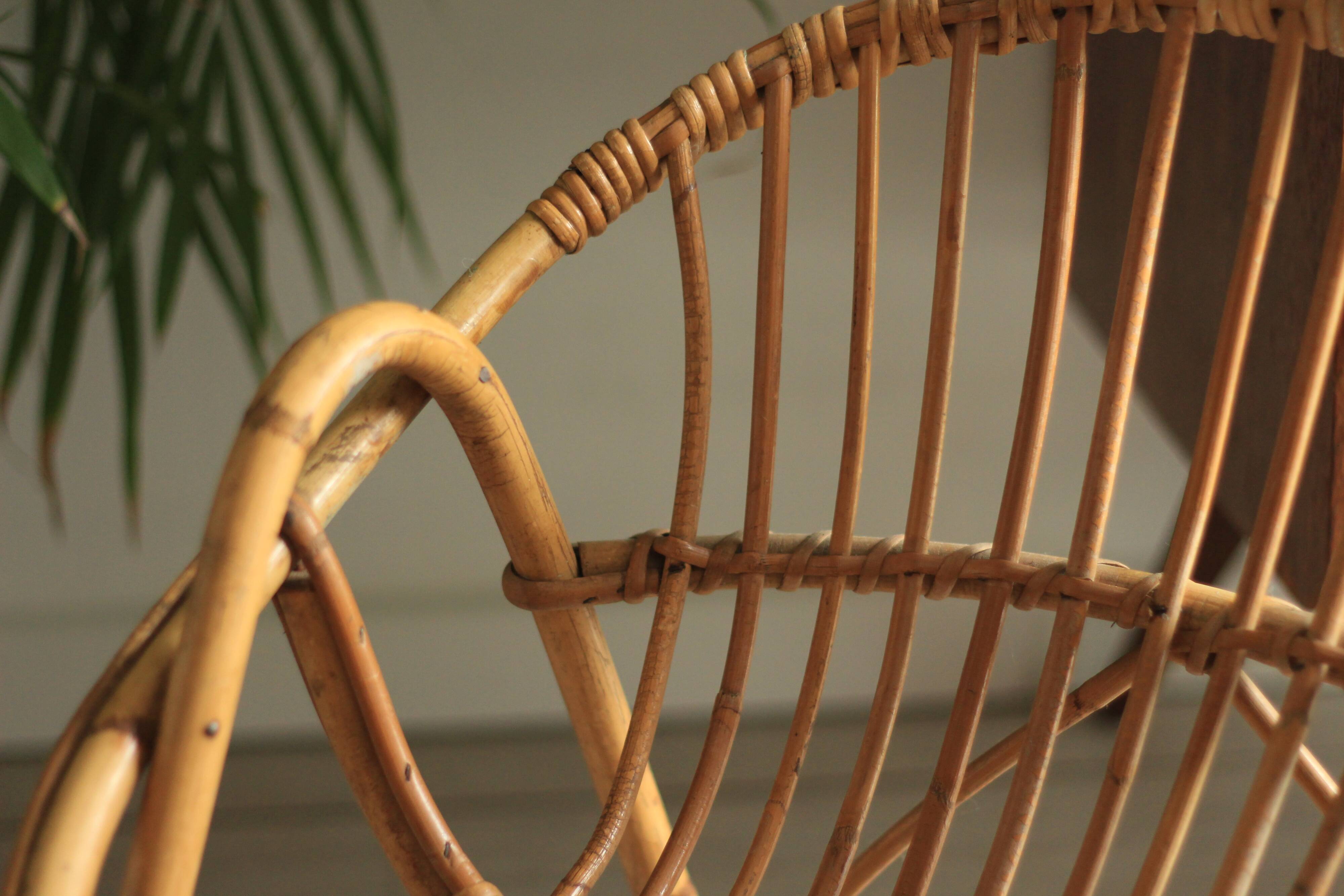 Fauteuil coquille rotin enfant