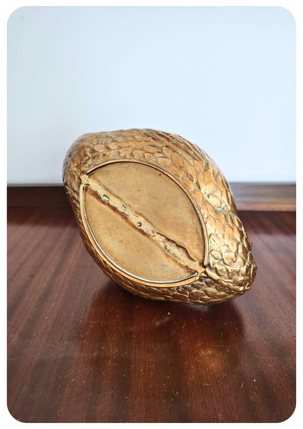 Jardinière cygne en laiton massif du milieu du siècle