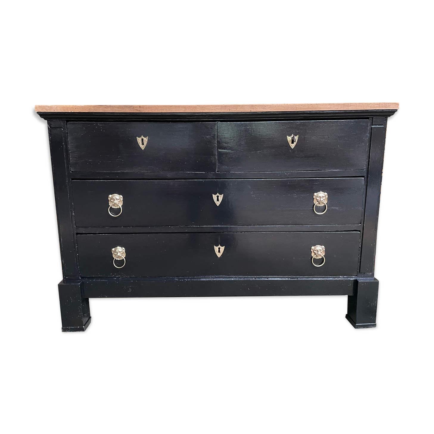 Restored Black Empire period chest of drawers