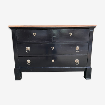 Commode époque Empire noire restaurée