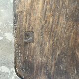 Grande table basse arrondie en teck asiatique ancien