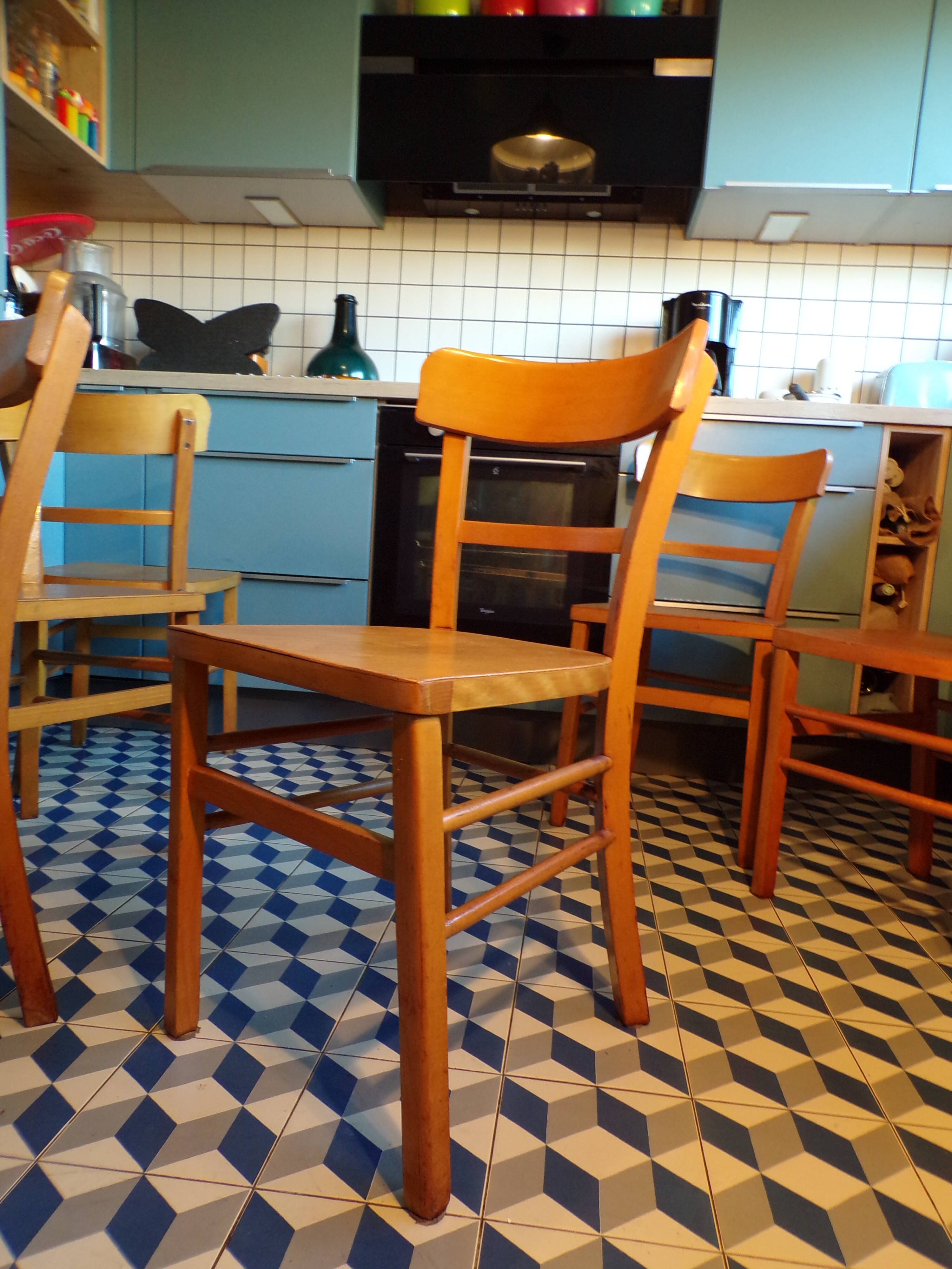 Set of 6 1950s bistro chairs