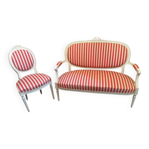 Ensemble canapé et chaise - louis xvi
