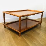 Bamboo-style turned wood coffee table