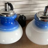 Suspension opaline monte et descends, vintage, années 70