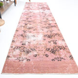 2x9 Pink Floral Vintage Runner Rug