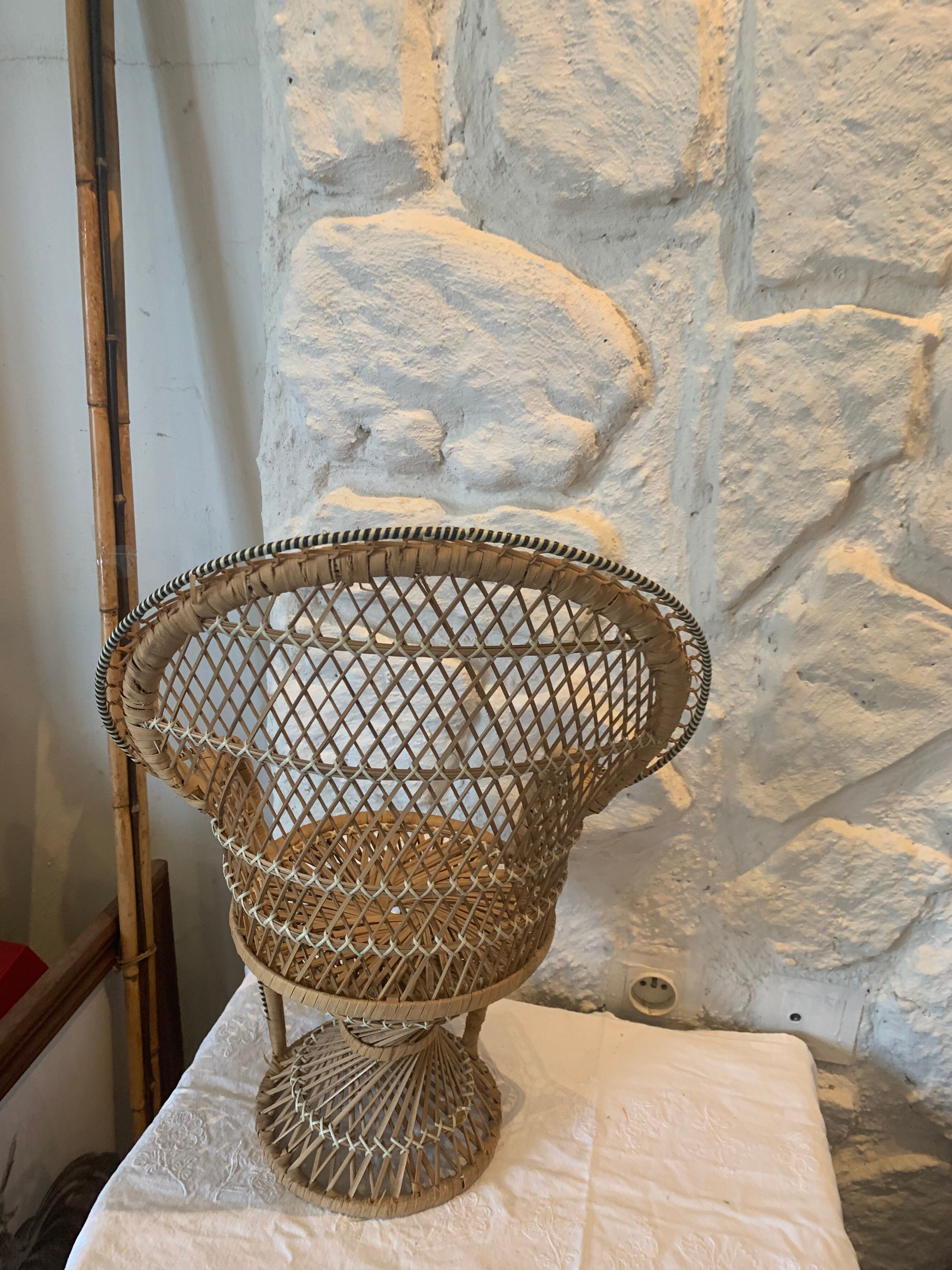 Large wicker chair for dolls