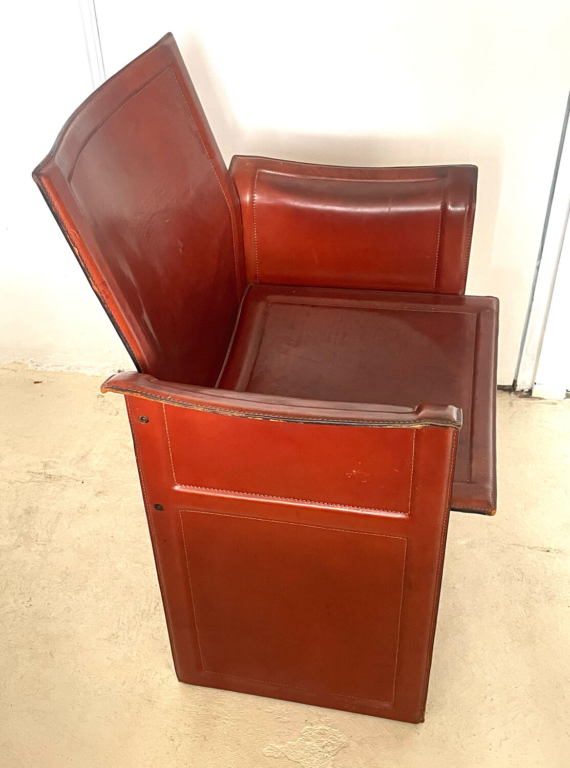 Desk or dining chair in cognac leather