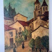 Village do Minho au Portugal, signé Vasquez del Rio