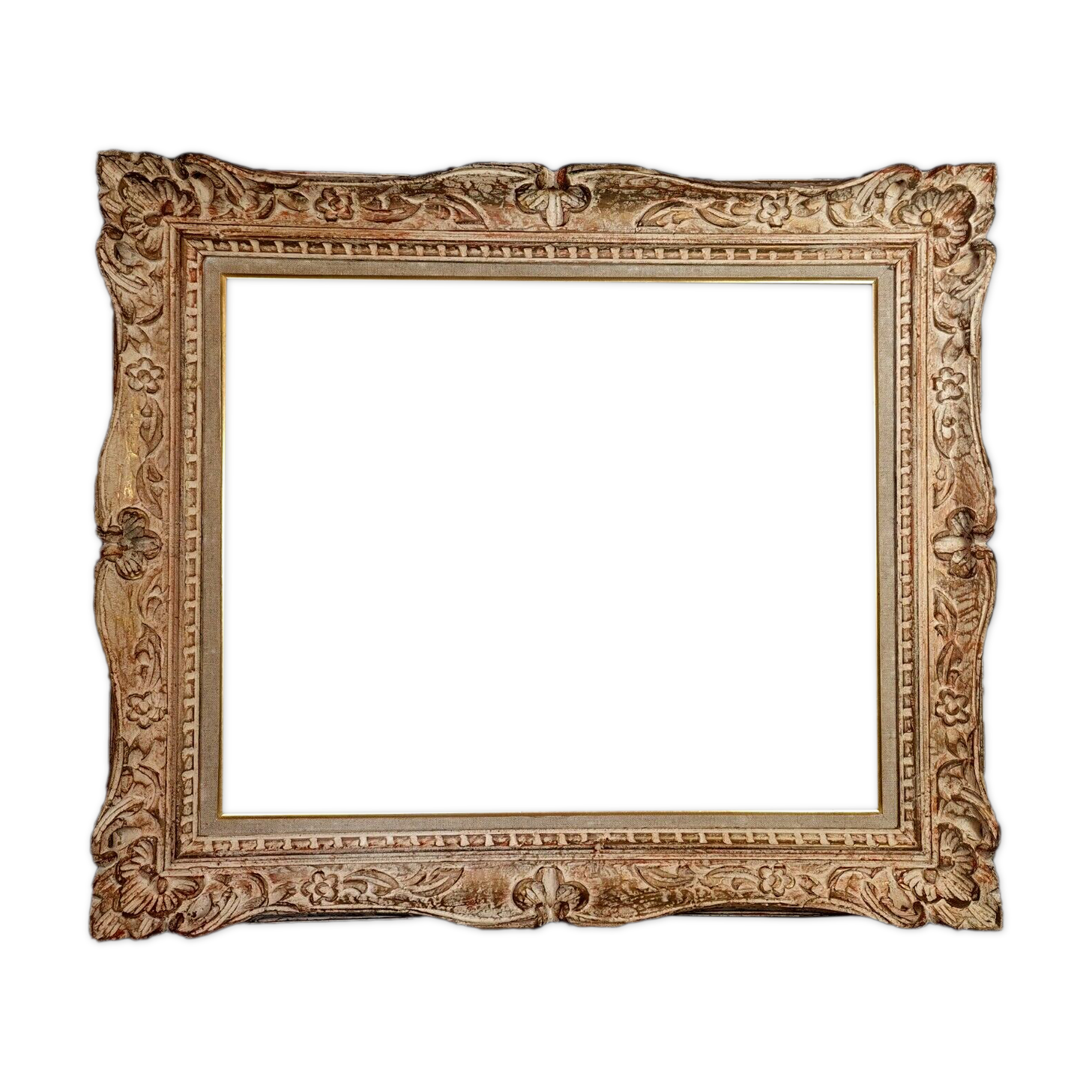 Old frame Montparnasse carved wood patinated 79x68 cm foliage 61x50.7 cm SB