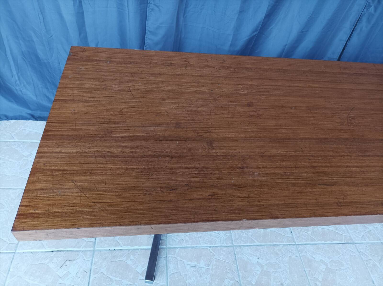 Vintage mahogany desk with chrome metal.