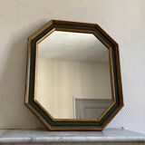 Gold and green wood frame mirror