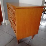 Wood and rattan dresser, 60s