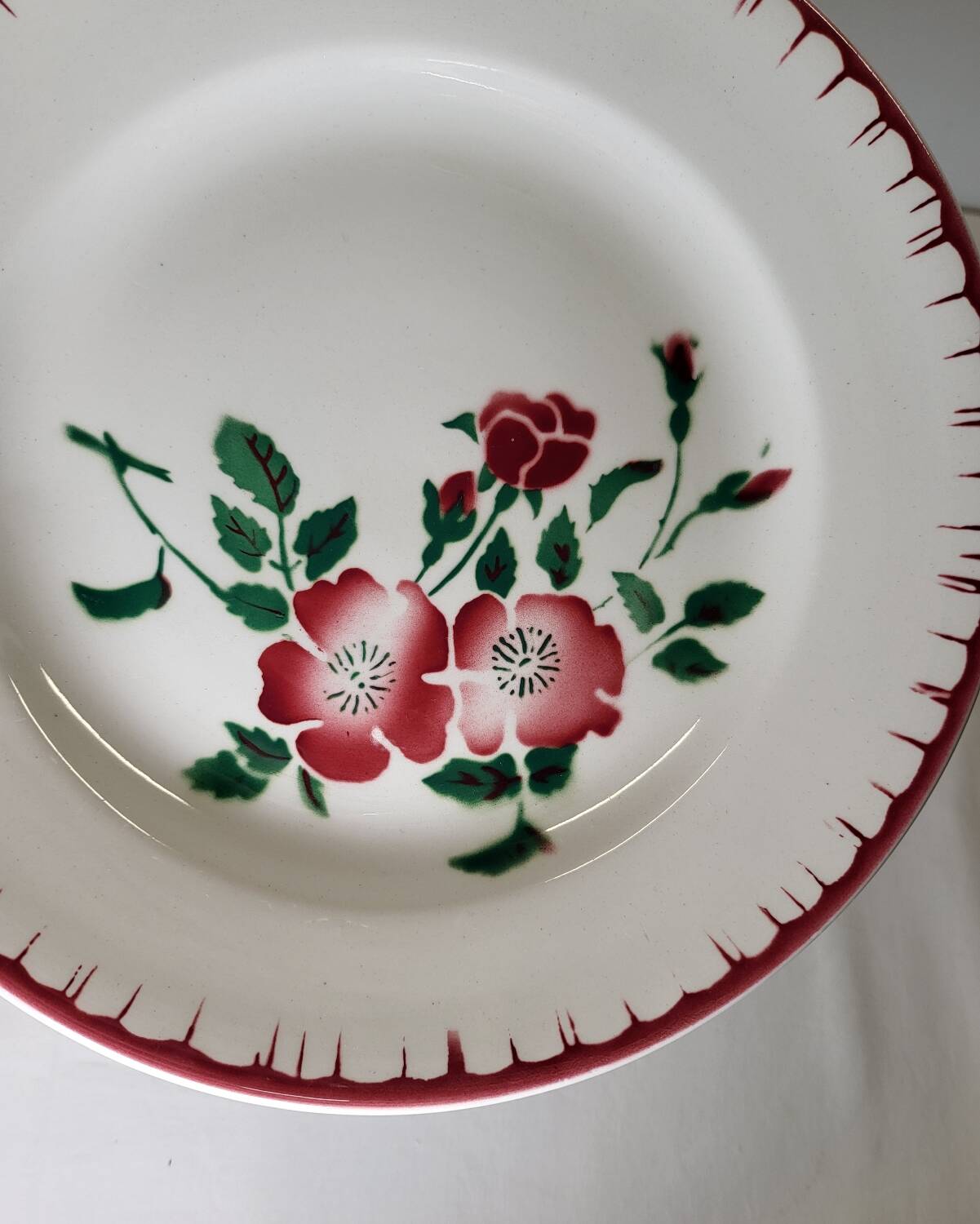 4 assiettes à dessert Sarreguemines épernay faïence vintage