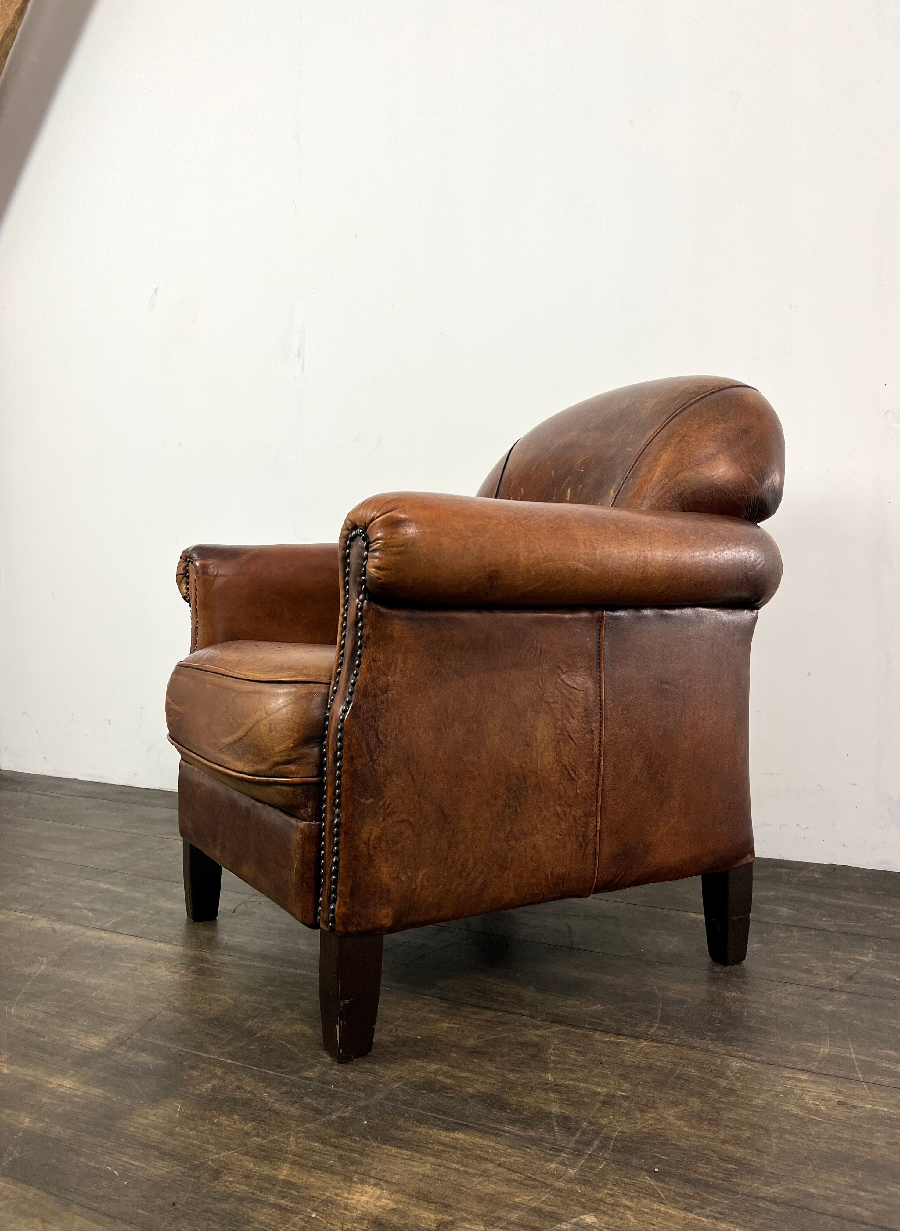 Club chair sheep leather