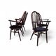 Ensemble de 4 chaises Windsor, acajou, 1960