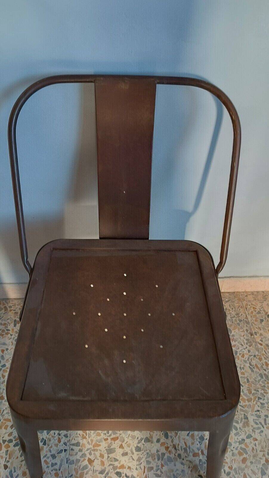 Vintage industrial iron chair from the 60s Italy