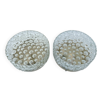 Pair Vintage Bubble Glass Sconces
