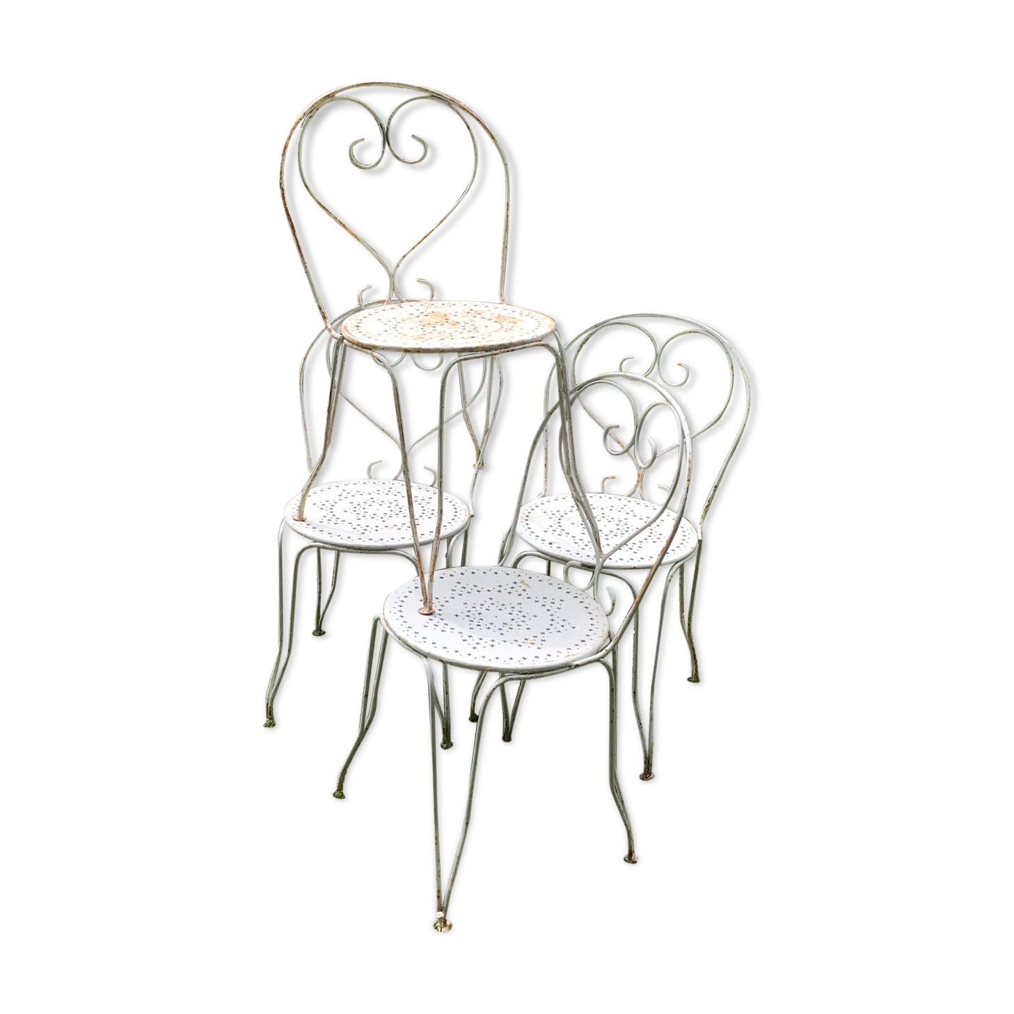 Suite de quatre chaises de jardin années 30