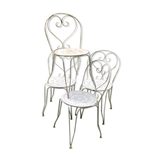 Suite de quatre chaises de jardin années 30