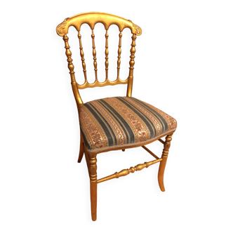 Chaise napoleon iii en bois dore